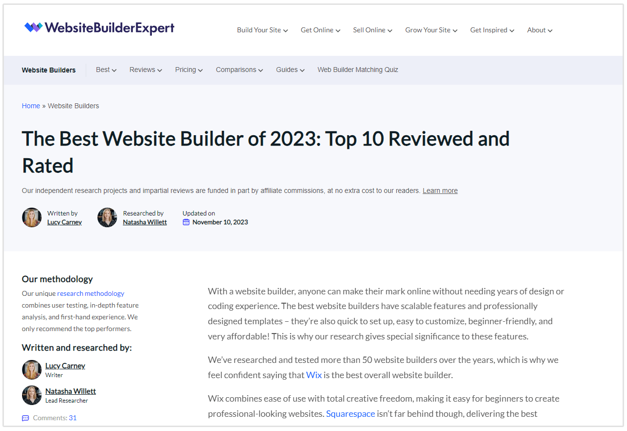 website builder ekspert guide